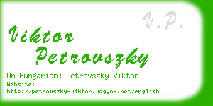 viktor petrovszky business card